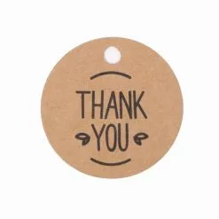 Unbranded 100 Piece Handmade Thank You Tags Round Merry Christmas Kraft Labels Garden