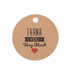 Unbranded 100 Piece Handmade Thank You Tags Round Merry Christmas Kraft Labels Garden