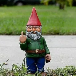 Unbranded 15 Cm Middle Finger Garden Gnome - Gnomes Go Away Statue Funny Garden Lawn Ornaments, Indoor Or Outdoor Decorations A