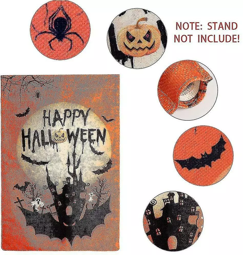 Unbranded Garden Flag Double Flag, Ghost Pumpkin Bat Castle Rough Room Garden Garden Banner, For Garden Garden Outdoor Decoration A 5 Unbranded Garden Flag Double Flag, Ghost Pumpkin Bat Castle Rough Room Garden Garden Banner, For Garden Garden Outdoor Decoration A - Image 3
