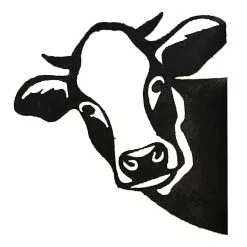Unbranded Farm Peeping Cow Ornament Garden Statue Metal Art Animal Silhouette Stakes Peeker For Yards Lawn Decoration