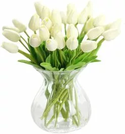 Unbranded Faux Flowers Artificial Bouquet Tulips Artificial Decorative Flowers Real Touch For Home, Garden, Wedding, Party, Communion Decoration -Piha myymälä 448115868 max