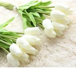 Unbranded Faux Flowers Artificial Bouquet Tulips Artificial Decorative Flowers Real Touch For Home, Garden, Wedding, Party, Communion Decoration -Piha myymälä 448115893 max