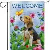 Baiccf Welcome Dog Garden Flag Vertical Double Sided Burlap Flower Summer Yard Outdoor Decor Home Decor (12.5 X 18, Welcome Dog)