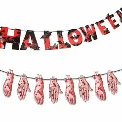 Baicccf Other Decoration For Christmas Halloween Decoration Horror Hanging Decoration Bloody And Hand Foot Garland Decoration Set, Garden Party Hanging Decora