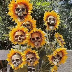 Unbranded Halloween Decorations Sunflower Skull Garden Garden Garden Artificial Flower Decoration -Piha myymälä 453887596 max