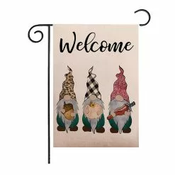 Unbrand Halloween Flag Gnome Faceless Doll Pumpkin Garden Flags Rustic Farmhouse Holiday Party Yard Balcony Window Decoration