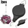 Unbranded (2pcs) Pulley Hanging Hooks Retractable Flower Plant Basket Pot Hanger Garden Decor