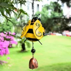 Unbranded Bee Windchime Small Lovely Ornamental Bee Wind Chime With Hook Hanging Bell For Garden -Piha myymälä 465047030 max
