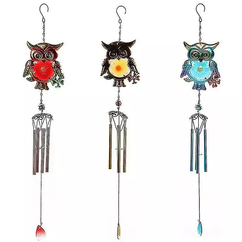 Unbranded Wind Chime Pendant Metal Owl Wind Chimes Garden Outdoor Decorative Hanging Pendant Red 4 Unbranded Wind Chime Pendant Metal Owl Wind Chimes Garden Outdoor Decorative Hanging Pendant Red - Image 2