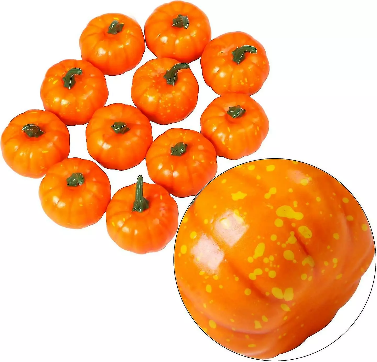 Unbranded By Small Artificial Lifelike Pumpkin Fall Harvest Mini Pumpkins For Home Garden, Fall Harvest Decor, Thanksgiving Or Halloween Decoration 8pcsorange 6 Unbranded By Small Artificial Lifelike Pumpkin Fall Harvest Mini Pumpkins For Home Garden, Fall Harvest Decor, Thanksgiving Or Halloween Decoration 8pcsorange - Image 4