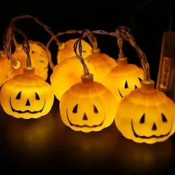 Blythe Halloween Pumpkin String Lights 3 Metres 20 Pieces For Room Garden Decoration(1set,orange)
