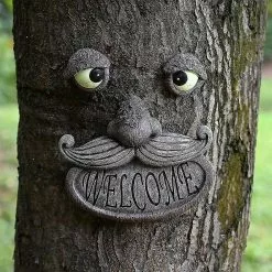 Unbranded Old Man Tree Face Welcome Decoration Tree Art Sculpture Garden Funny Ornament -Piha myymälä 477658442 max