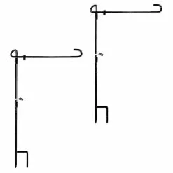Unbranded 2kpl Black Garden Flag Stand Premium Garden Flag Holder -näyttöteline -Piha myymälä 477686184 max