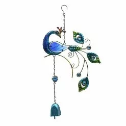 Unbranded Metal Wind Chime Shaped Hanging Pendant Colored Drawing Wind Bells Garden Hanging Drop For Balcony H