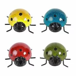 Unbranded Metal Garden Wall Art Decorative Set Of 4 Cute Ladybugs Outdoor Wall Sculptures