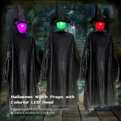 Unbranded 68 Inch Halloween Witch Props With Colorful Led Head Outdoor Scary Witch Plug-in Halloween Witch Ornament For Yard Garden Party Bar Creepy Decoration, -Piha myymälä 479312896 max