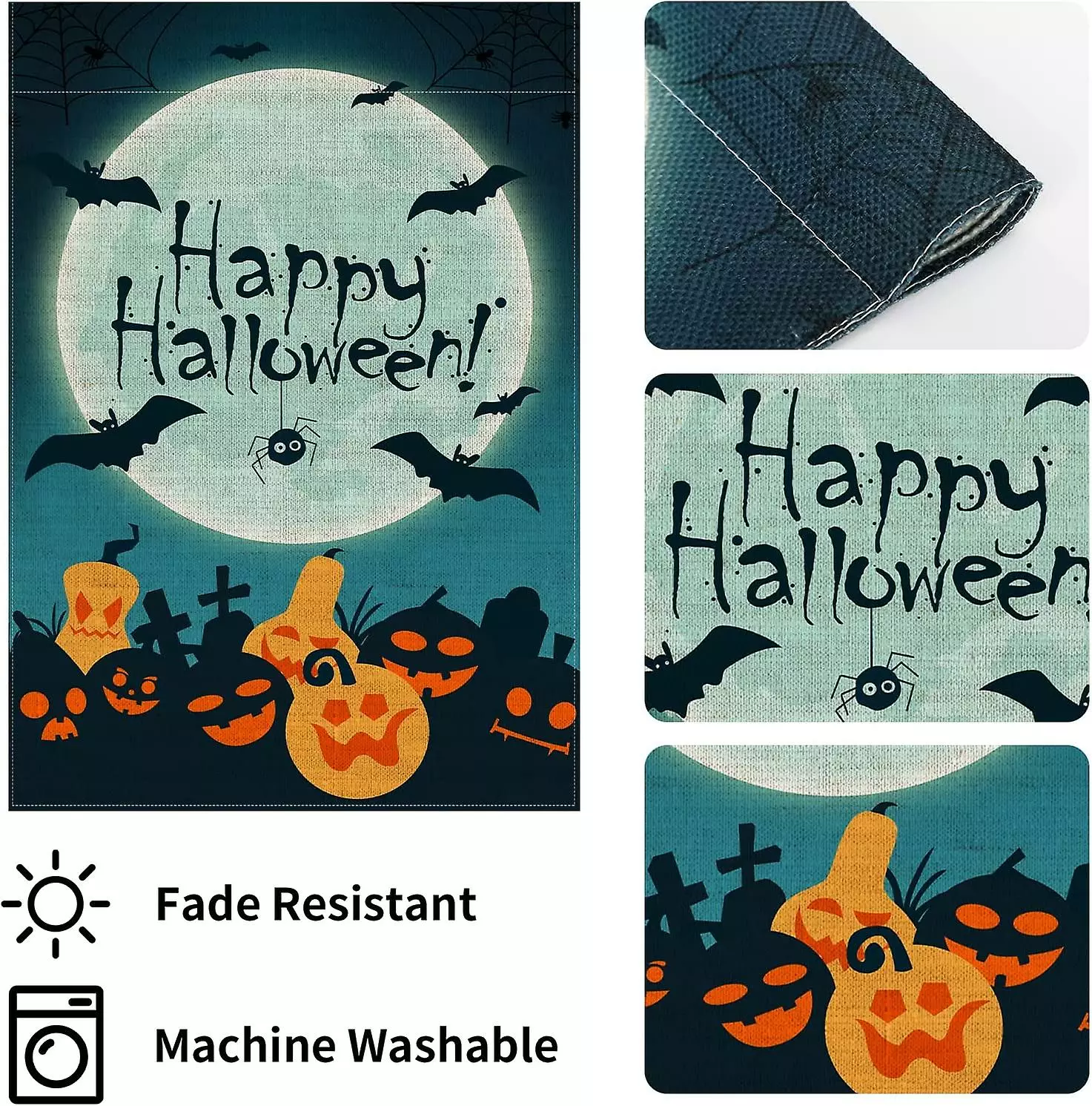 Unbranded Halloween Garden Flag 12.5 X 18 Inch Vertical Double Sided, Scary Pumpkin Spider Flag, Fall Yard Decorations Flag, Fit Garden Door Wall Lawn Outdoor D 6 Unbranded Halloween Garden Flag 12.5 X 18 Inch Vertical Double Sided, Scary Pumpkin Spider Flag, Fall Yard Decorations Flag, Fit Garden Door Wall Lawn Outdoor D - Image 4