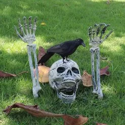 Unbranded Realistic Skeleton Stakes And Crow Halloween Decorations For Lawn Stakes Garden Halloween Skeleton Decoration