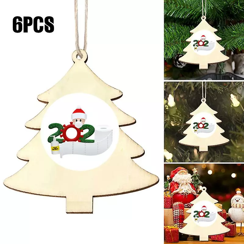Unbrand 6pcs Garden Christmas Tree Wooden Sign Ornaments Diy Hanging Decorations For Xmas Parties Christmas 4 Unbrand 6pcs Garden Christmas Tree Wooden Sign Ornaments Diy Hanging Decorations For Xmas Parties Christmas - Image 2