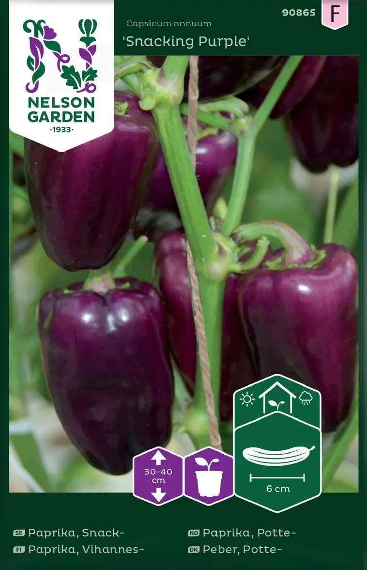 Nelson Garden Siemen Paprika, Vihannes-, Snacking Purple 3 Nelson Garden Siemen Paprika, Vihannes-, Snacking Purple