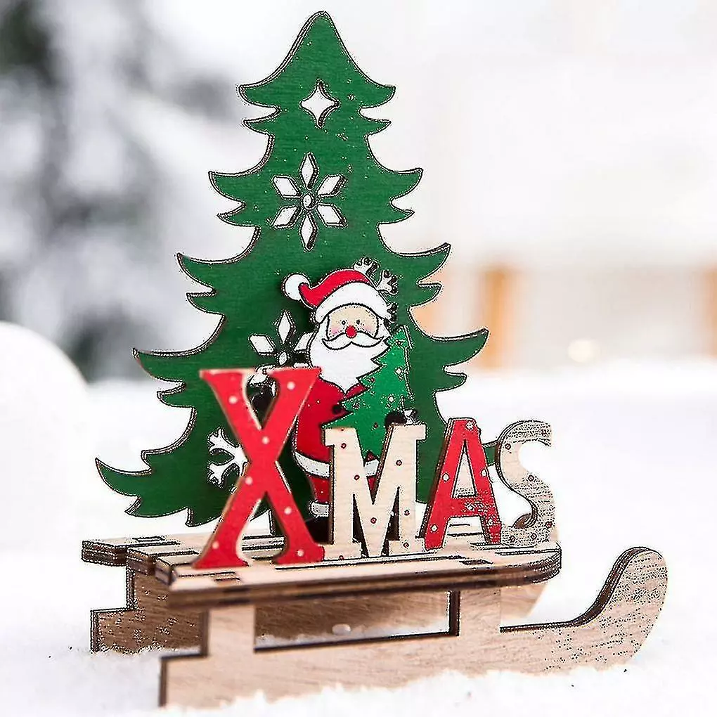 Unbranded Christmas Desktop Ornament Diy Sleigh Wooden Craft Home Garden Decoration 4 Unbranded Christmas Desktop Ornament Diy Sleigh Wooden Craft Home Garden Decoration - Image 2