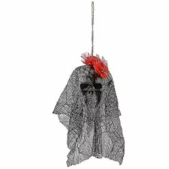 Unbranded Halloween Creepy Scary Hanging Skull Skeleton Ghost Halloween Home Garden Yard Bar Decorations Party Supplies Haunted House Props (red Flower) -Piha myymälä 504448239 max
