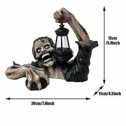 Unbranded Halloween Decor Crawling Lantern Zombie Statue With Led Light Resin Crafts Halloween Haunted House Yard Garden Decor Horror Prop -Piha myymälä 504457801 max