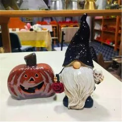 Unbranded Christmas Gnomes Decorations Resin Gnome Elf Dwarf Figurine Statue With Pumpkin Skull Bonsai Figures Table Centerpiece Fairy Garden Decoration Party F -Piha myymälä 505313470 max