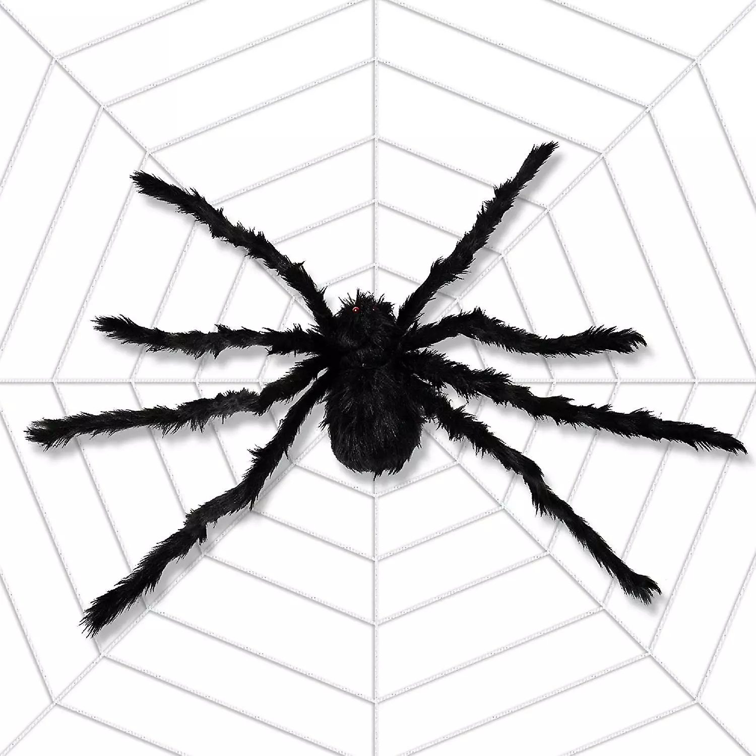 Sunshine® Halloween 60 Giant Fake Spider Web Decoration, With 200" Spider Web For Outdoor& Indoor Halloween Decoration In Yard, Lawn And Garden, Haunted House, 4 Sunshine® Halloween 60 Giant Fake Spider Web Decoration, With 200" Spider Web For Outdoor& Indoor Halloween Decoration In Yard, Lawn And Garden, Haunted House, - Image 2