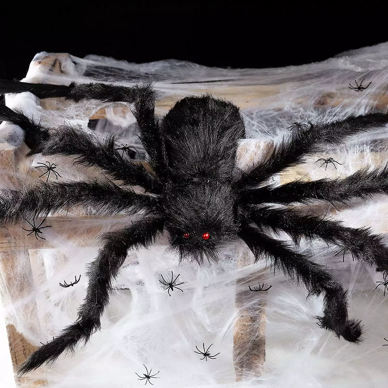 Sunshine® Halloween 60 Giant Fake Spider Web Decoration, With 200" Spider Web For Outdoor& Indoor Halloween Decoration In Yard, Lawn And Garden, Haunted House, 5 Sunshine® Halloween 60 Giant Fake Spider Web Decoration, With 200" Spider Web For Outdoor& Indoor Halloween Decoration In Yard, Lawn And Garden, Haunted House, - Image 3