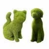 Tiny-witch Moss Animal Statue Green Fuzzy Flocked Kitten Puppy Figurines Garden Decoration