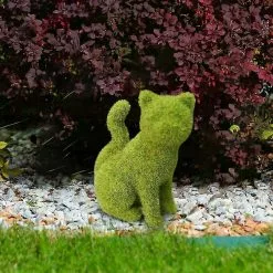 Tiny-witch Moss Animal Statue Green Fuzzy Flocked Kitten Puppy Figurines Garden Decoration -Piha myymälä 521111381 max