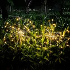 Morakot Outdoor Solar Garden Lights, 2 Pack 120 Leds 2 Lighting Modes Waterproof Fireworks Light For Outdoor Patio Walkway Pathway Decorative - Warm White -Piha myymälä 542847189 max