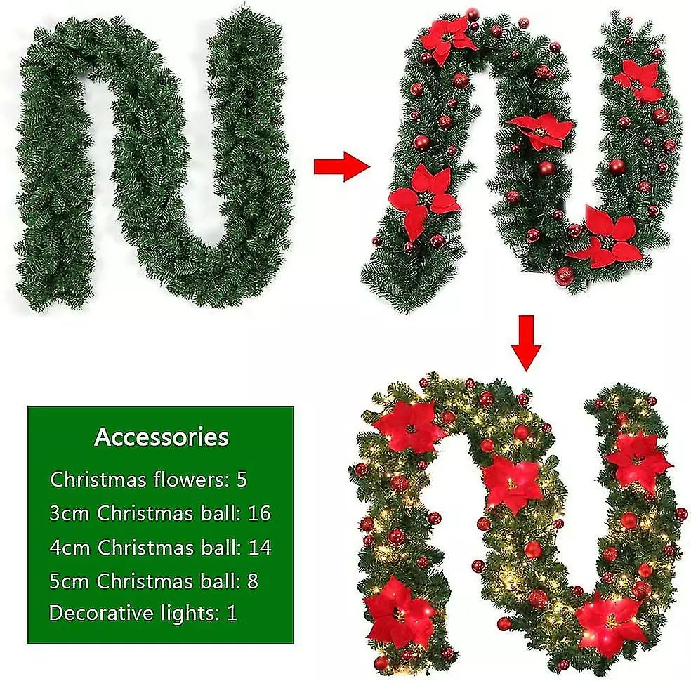 Unbranded Sunrain Diy Christmas Garland, 2.7m Decorated Garland Led Lights Christmas Decorations For Home Garden Holiday Wedding Party Stairs Fjavascript:;irepl 7 Unbranded Sunrain Diy Christmas Garland, 2.7m Decorated Garland Led Lights Christmas Decorations For Home Garden Holiday Wedding Party Stairs Fjavascript:;irepl - Image 5