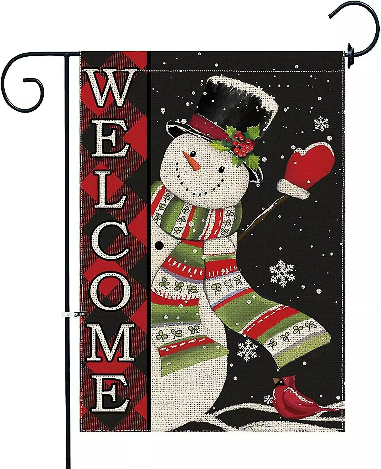 Unbranded Christmas Garden Flag Snowman Winter 12 X 18 Double Sided, Welcome Buffalo Plaid Chri 4 Unbranded Christmas Garden Flag Snowman Winter 12 X 18 Double Sided, Welcome Buffalo Plaid Chri - Image 2
