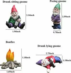Unbranded Sunrain Garden Decoration, Puutarhatonttu, Puutarhakoristeita Hahmot, Humalassa Kääpiöt Hauska Mikro Maat -Piha myymälä 548252648 max 1