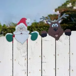 Unbranded Sunrain Peeping Santa Fence Cling, Lucky Deer Christmas Ornament Parking Garden Christmas Home Dec -Piha myymälä 548256203 max 1