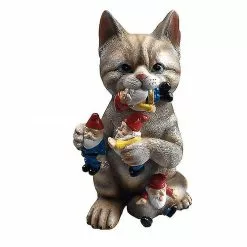 Unbranded Mischievous Cat Garden Gnome Statue Figurine - Best Art Dcor For Indoor Outdoor Home Or Office (one Size, Mischievous Cat) Xq-b17