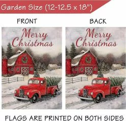 Unbranded Home Decorative Merry Christmas Garden Flag Red Truck Double Sided, House Yard Flag Xmas Pickup, Outside Holiday Yard Decorations -Piha myymälä 556724547 max
