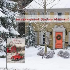 Unbranded Home Decorative Merry Christmas Garden Flag Red Truck Double Sided, House Yard Flag Xmas Pickup, Outside Holiday Yard Decorations -Piha myymälä 556724553 max