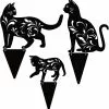 Cold Frost 3 Pack Metal Cat Garden Statues Black Cat Silhouette Cat Decorative Garden Stakes Garden Outdoor Statues Animal Stakes For Yard Decor And Lawn Ornamen