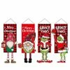 Sl Chang Christmas Decoration Grinch Hanging Faceless Doll Door Hanging Flag Garden Flag