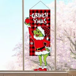 Sl Chang Christmas Decoration Grinch Hanging Faceless Doll Door Hanging Flag Garden Flag -Piha myymälä 557945334 max