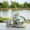 Unbranded Dragon Garden Ornaments Outdoor With Solar Powered Lights, Resin Stone Finished -Piha myymälä 563682335 max