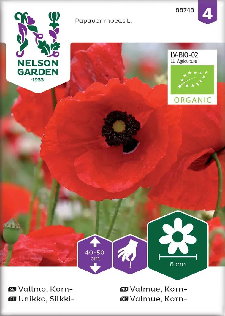 Nelson Garden Siemen Unikko, Silkki-, Luomu 3 Nelson Garden Siemen Unikko, Silkki-, Luomu