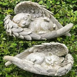 Unbranded Display Mold Sleeping Dog Angel Wing Design Exquisite Resin Garden Home Ornament Accessories For Dec 2 -Piha myymälä 571152387 max