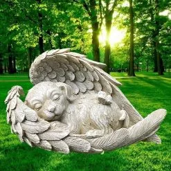 Unbranded Display Mold Sleeping Dog Angel Wing Design Exquisite Resin Garden Home Ornament Accessories For Dec 2 -Piha myymälä 571152582 max