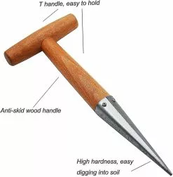 Unbranded Bulb Planter Tool, Long Handle Garden Tool For Planting Seeds Bulbs, Sowing Seeds Dispenser, Hand Wood Dibble Tool -Piha myymälä 573850555 max