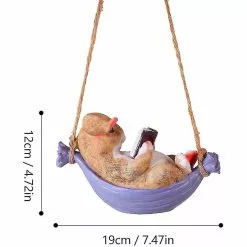 Unbranded Swing Cute Resin Rabbit,garden Statue Landscape Hanging Simulation -Piha myymälä 574374397 max
